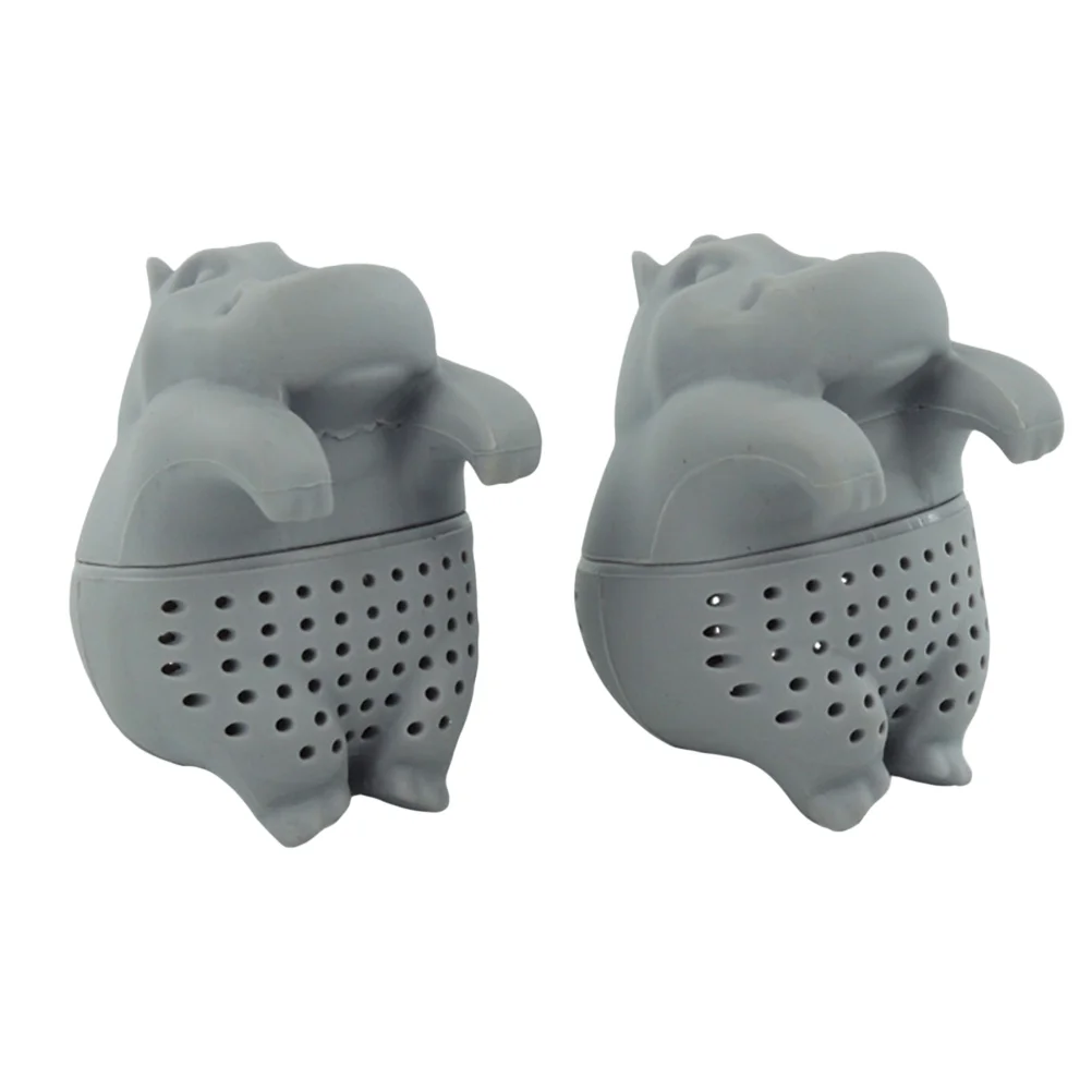 

Tea Loose Infuser Steeperstrainer Diffuser Silicone Leafstrainers Filteranimal Infusers Set Hippocute Filters Reusable Coffee