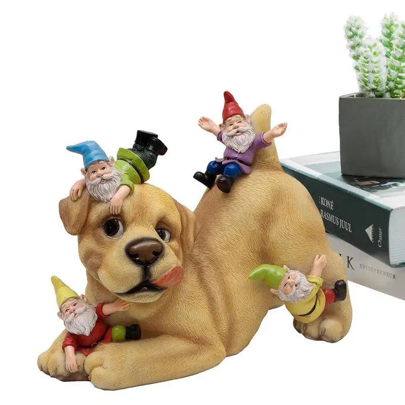 

Садовая искусственная карликовая мультяшная прочная статуя собаки, водонепроницаемая скульптура, патио, задний двор, подоконник, газон, аксессуары для бассейна