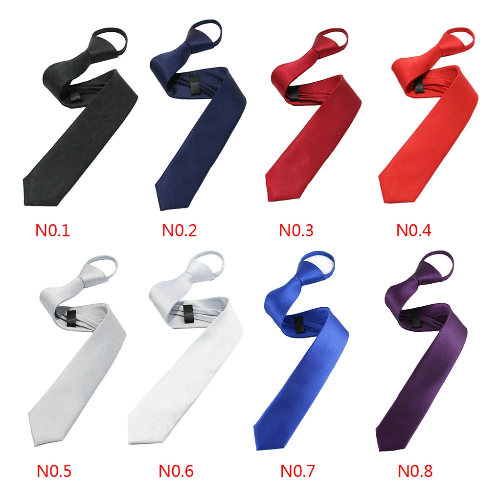 

Retro Silky Narrow Tie Solid Necktie Fashion Convenient Neckwear Pull Rope Tie for Wedding Party Bridegroom Party Dress Silver