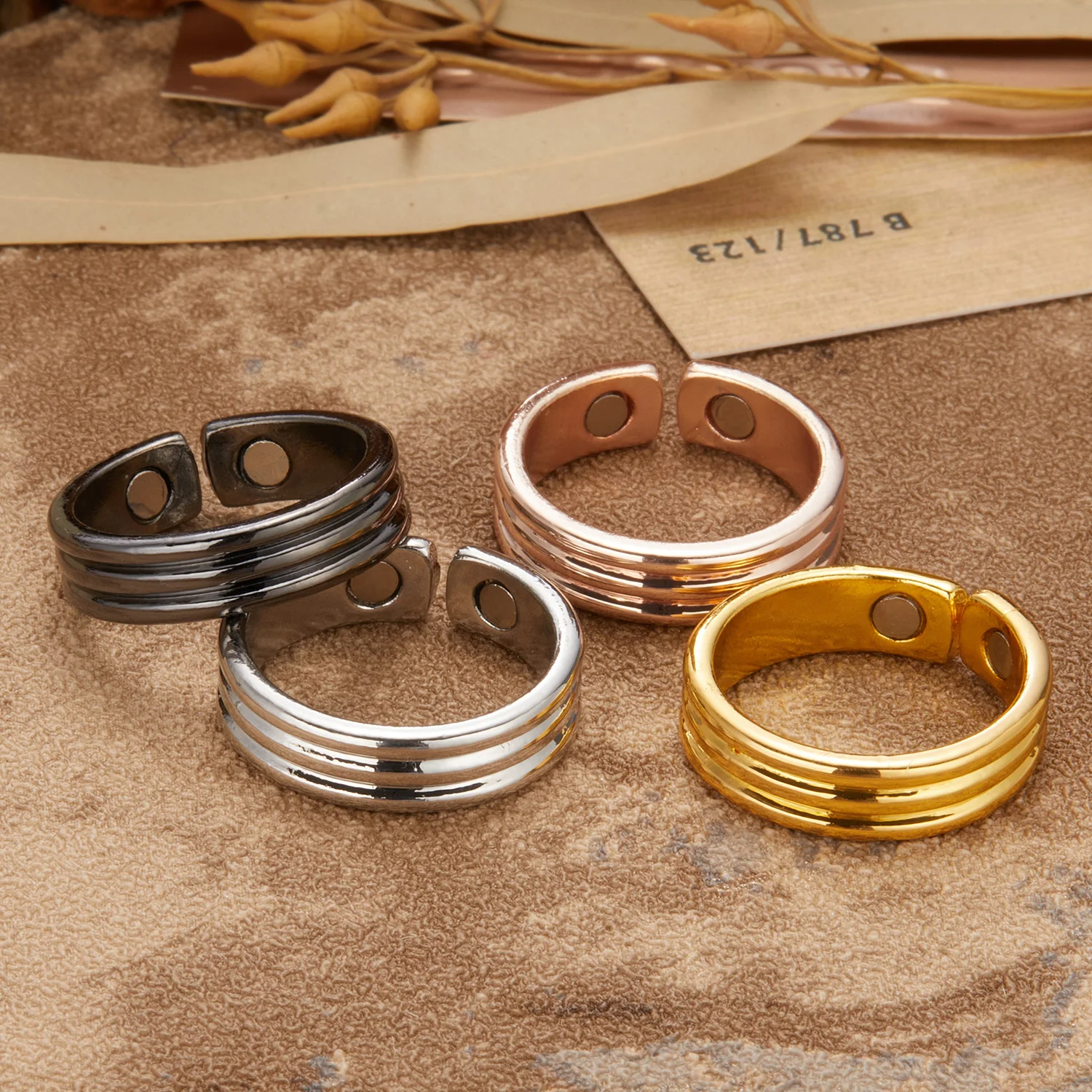   Magnetic Therapy Lose Weight Rings For Women Men Fashion Health Care Jewelry Gift Keep Slim Stylish Metal Minimalist Finger Ring 