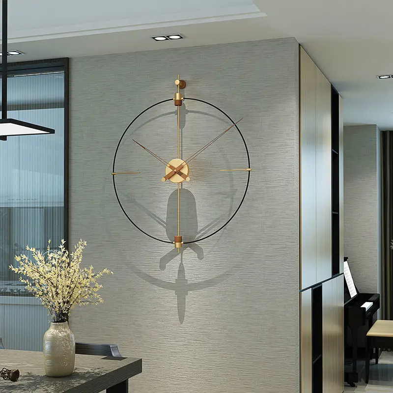 Медные Настенные часы простые бесшумные Роскошные для отеля современные