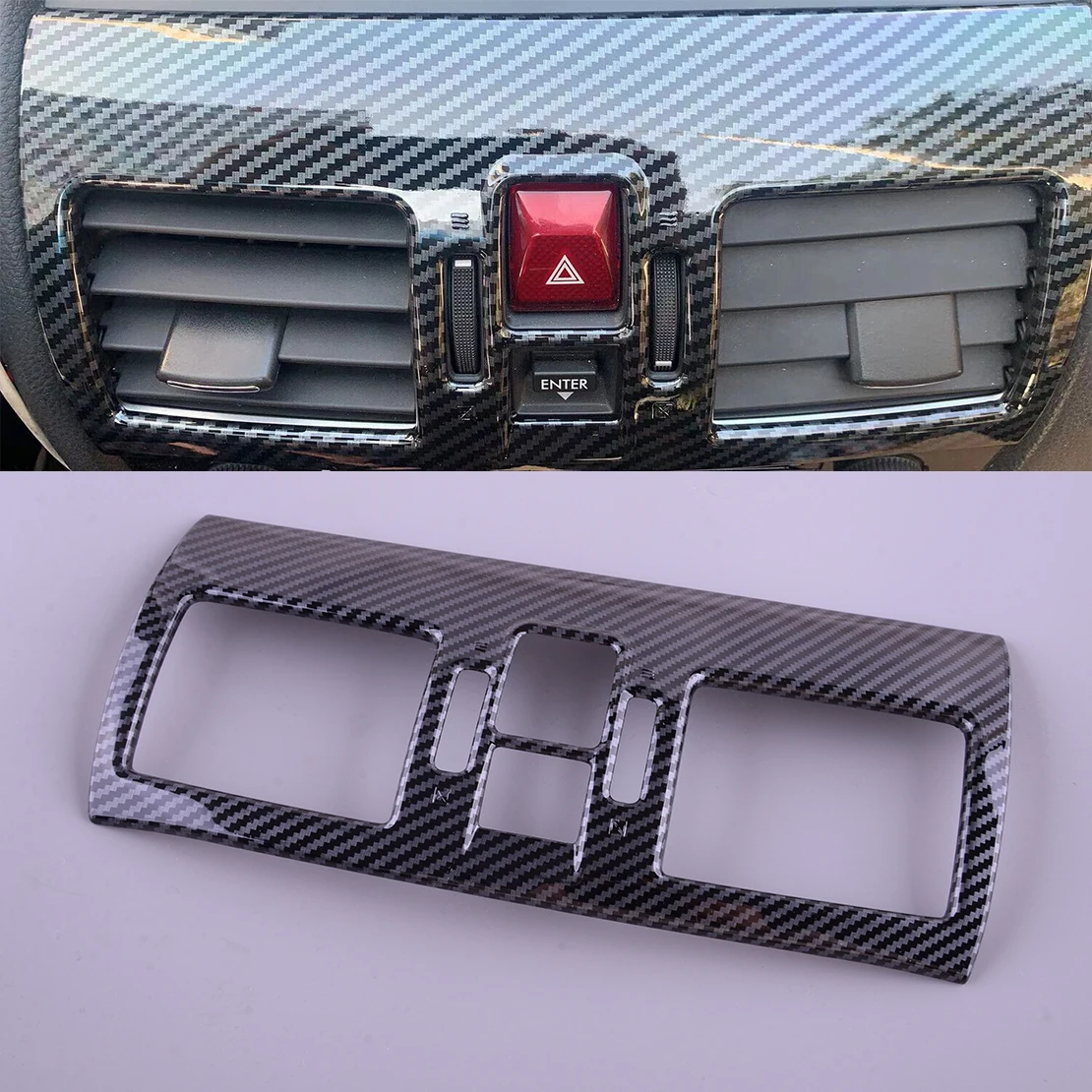 

Car Center Console Air Vent Outlet Trim Cover Frame Fit for Subaru WRX STi 2015-2017 2018 2019 2020 ABS Black Carbon Fiber Style