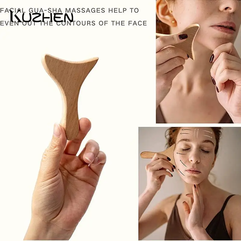 

7Pcs/set Face Roller Facial Lifting Scraper Massage Tool Massagers Gua Sha Tools Wood Therapy Meridian Massage Kit