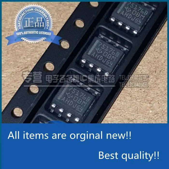 

10pcs 100% orginal new SN75176BDR Silkscreen 75176B SMD SOIC-8 Transceiver