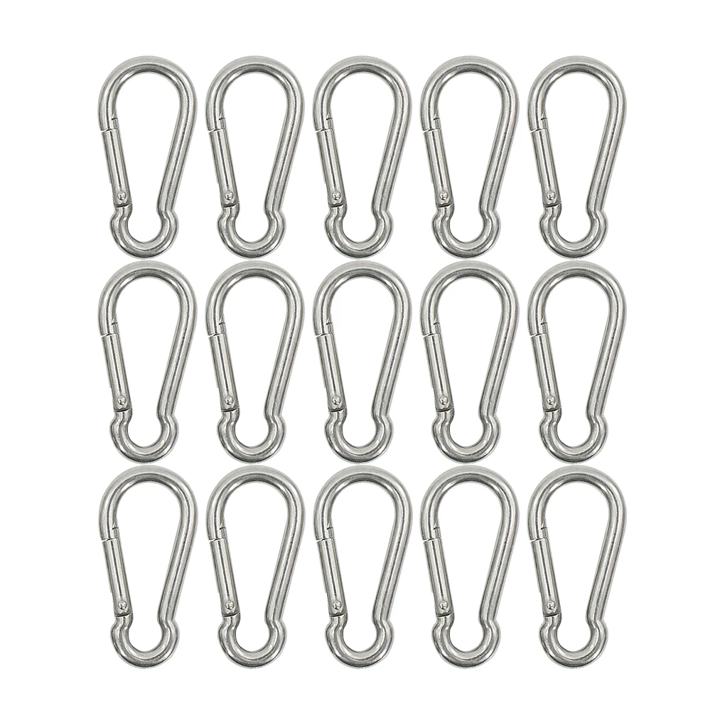 

15X Hiking Hook Climbing Carabiner Safety Buckle Zinc Plated 770mm