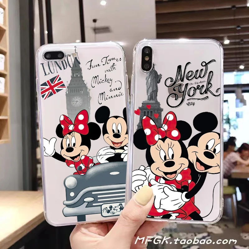 

Romantic Mickey Minnie Mouse For Apple iPhone 11 12 13 Pro Max 12 13 Mini X XR XS Max SE 6 6S 7 8 Plus Clear Phone Case Coque