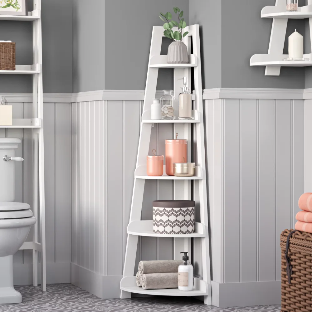 

RiverRidge Amery Collection - 5-Tier Corner Ladder Shelf, White