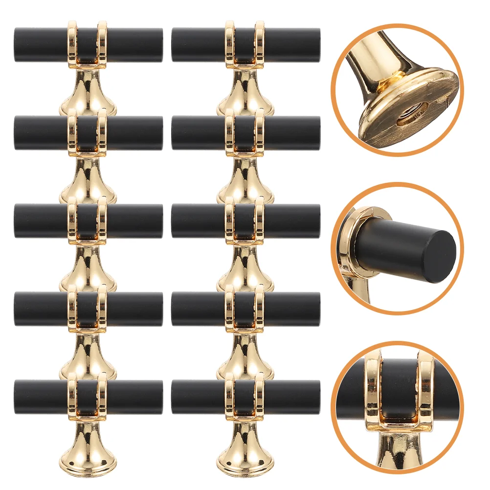 

10 Pcs Black Door Knob Alloy Cabinet Handle Knobs Metal Cabinets Zinc Drawer Pulls Dresser Handles Furniture Wardrobe