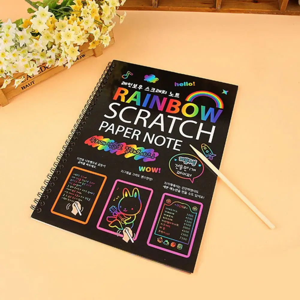

Fashion Doodle Book Creative Novelty Scratch Painting Book Rainbow Decorating Scratched Painting Toy