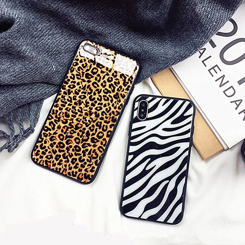 

Корпус из закаленного стекла для Oppo A57 A59 A59S F1S A72 A73 A74 A95 A77 A79 A83 A1 A91 зебра с леопардовым принтом