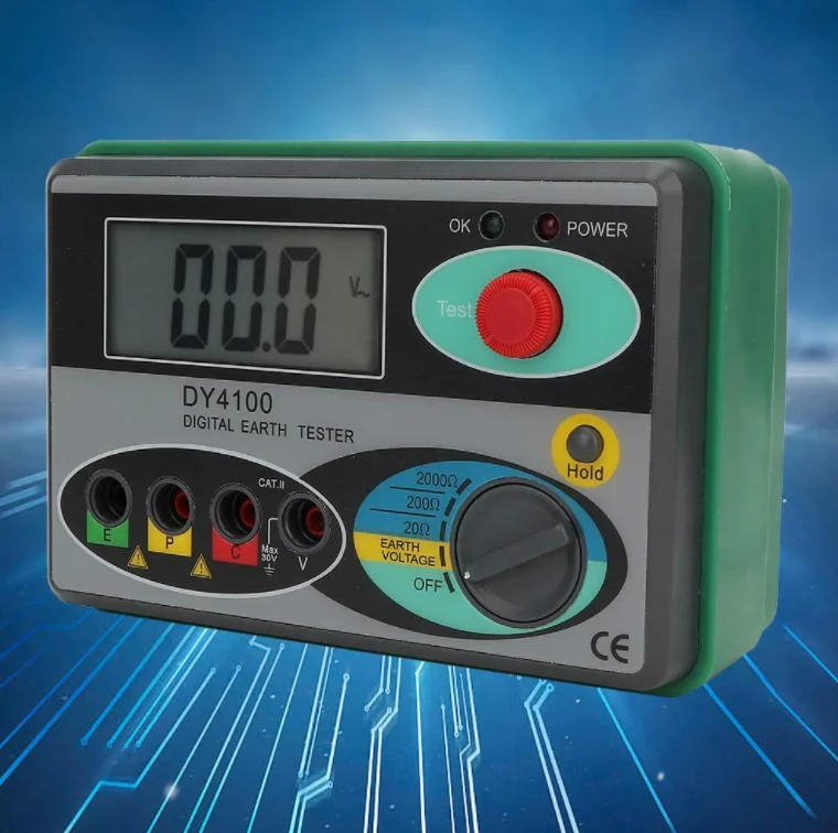 

DUOYI DY4100 Digital Earth Tester Electrical Resistivity Meter Insulation Ground Megger Meter Resistance Ohm Tester 0-2000 Ohm