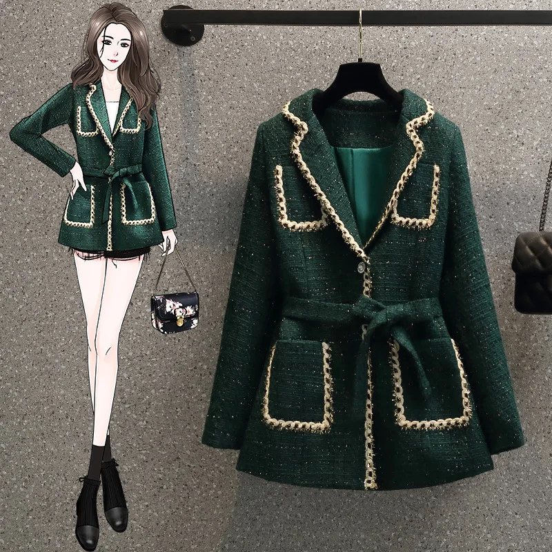 

2023 Autumn Winter New Wool Coat For Women Fashion Loose Long tweed Blazer Jacket Female Outwear Woolen Cashmere Overcoat Casaco