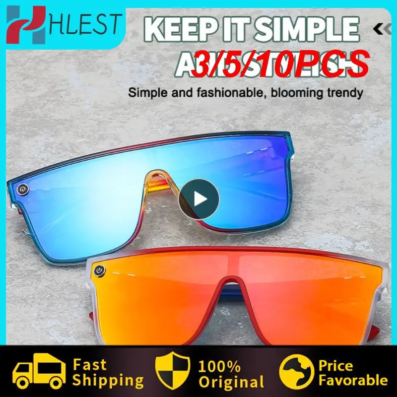 

10PCS 2022 New Sunglasses Outdoor Sports Cycling Glasses Large Frame Colorful Siamese Glasses For Sun Protection Travel UV400