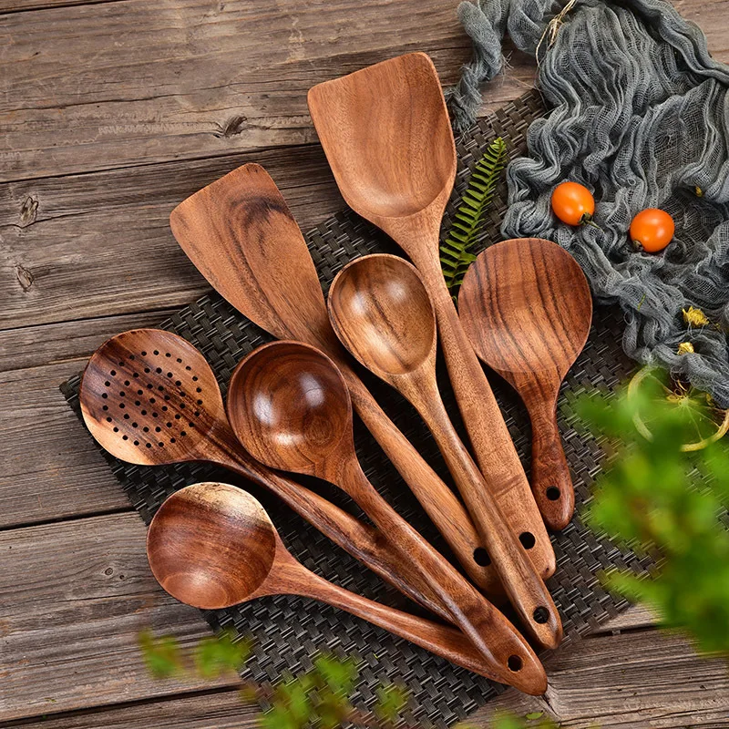 

Teak Spoon And Shovel Set Cooking Pots Set Spoon Set Wooden Kitchen Accessories Cookware Set Cuisine Cooking Accessories