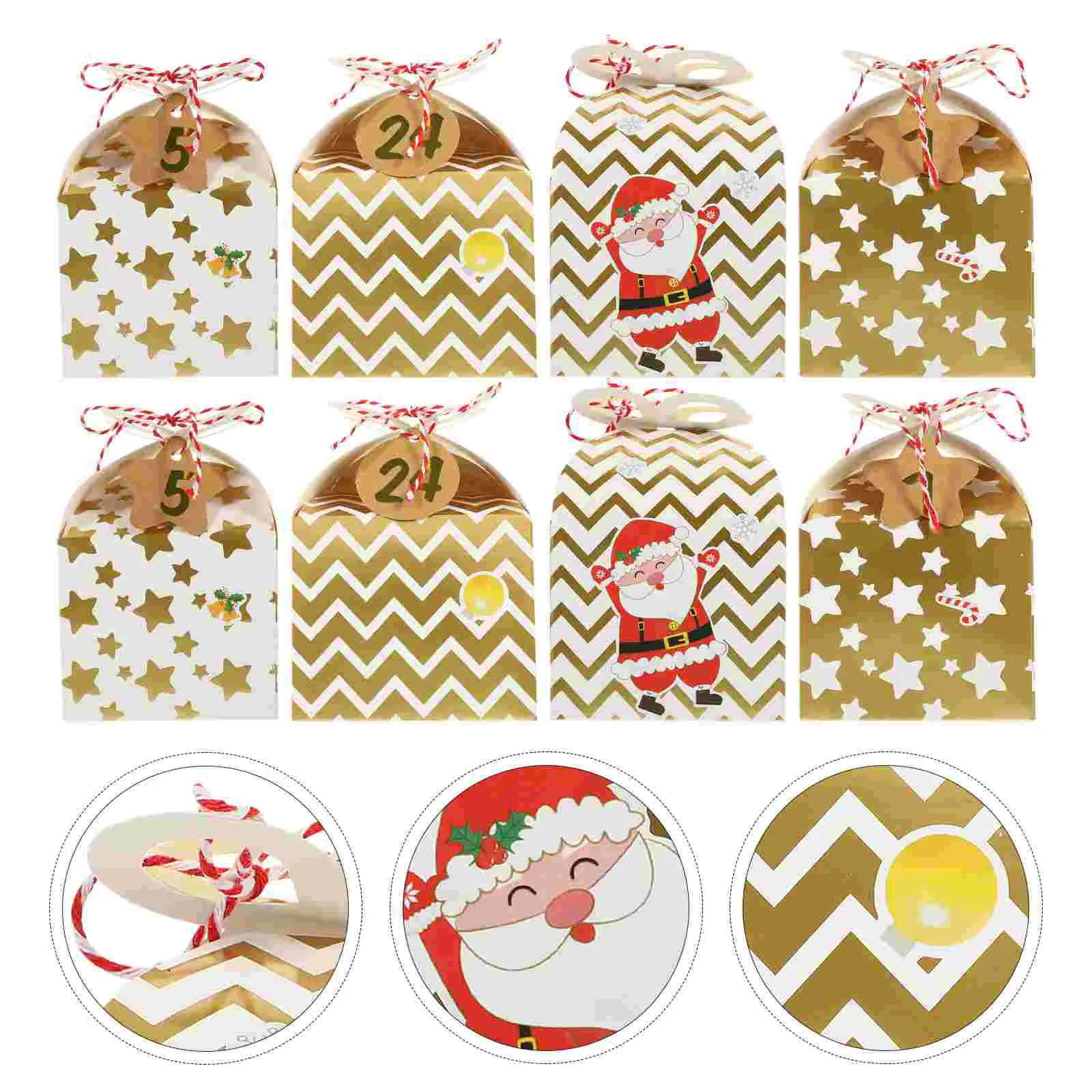 

24 Pcs Gift Wrapping Small Case Calendar Paper Xmas Candy Container Party Supplies Cases Christmas
