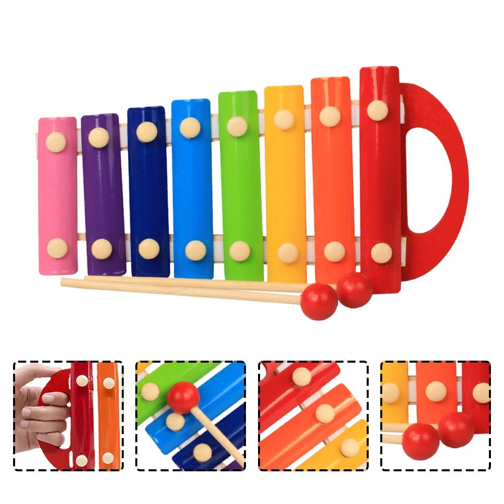 

Toy Xylophone Percussion Year Oldtoys Birthday Wooden Present Musical 1St Kids Knocking Piano Baby Montessori Creative Boywood