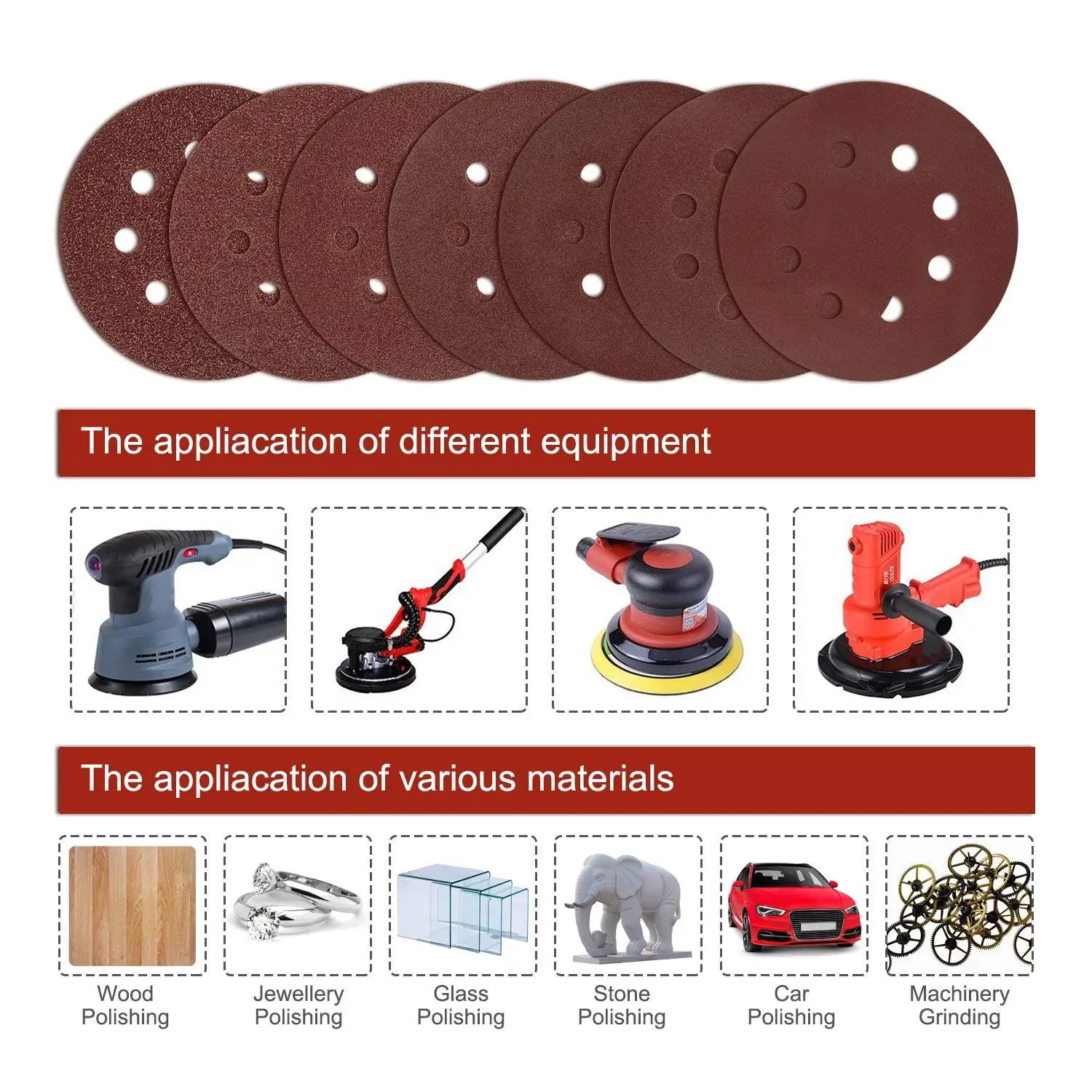 70 Золотые песчаные диски с 8 отверстиями 5 дюймов пылезащитная наждачная бумага