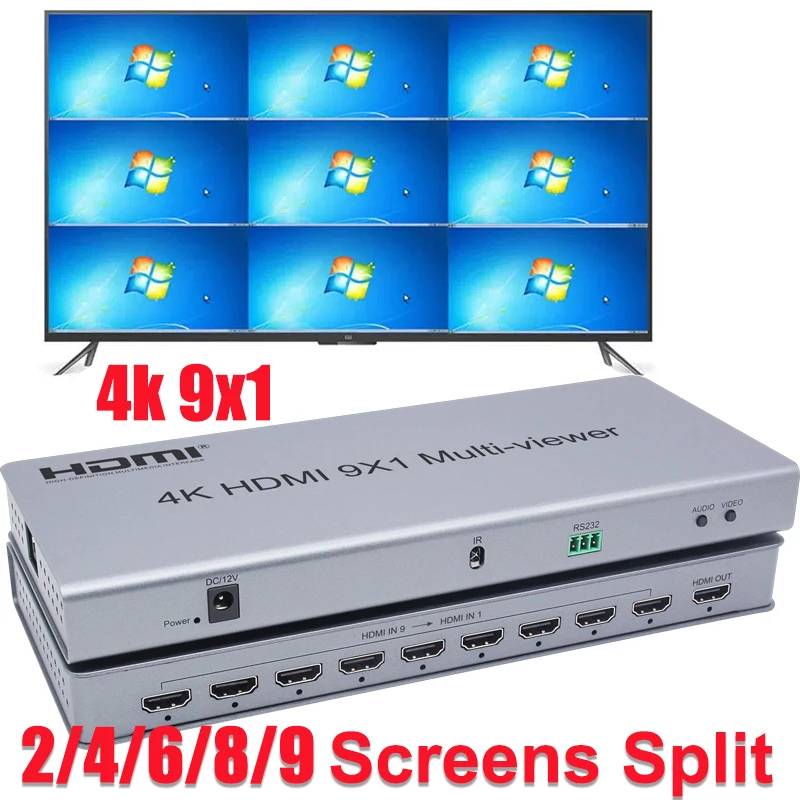 4K 9x1 HDMI многоцелевой переключатель 2x1 4x1 6x1 8x1 HDMI четырехъядерный многофункциональный переключатель бесшовный разделитель изображения для PS4 камеры ПК к телевизору
