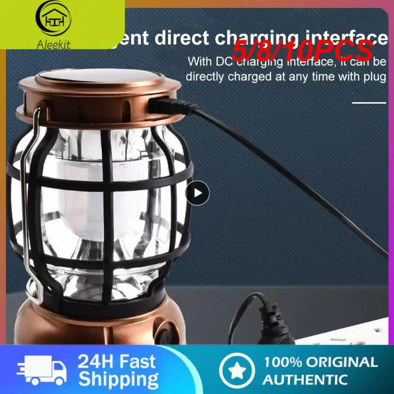 

5/8/10PCS Portable Led Chandelier Light Emergency Emergency Lights Outdoor Hanging Tent Solar Retro Camping Lantern Waterproof