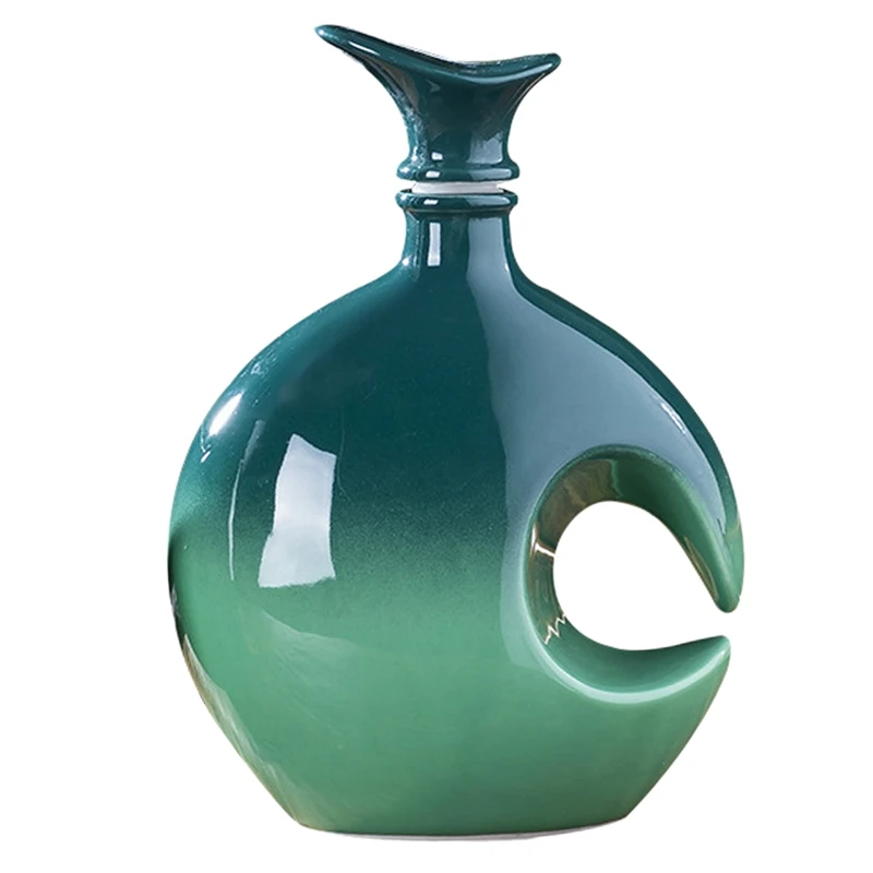 

Керамические вазы для домашнего декора, боковые полые керамические вазы, Современная Геометрическая декоративная Цветочная ваза для дома, ...
