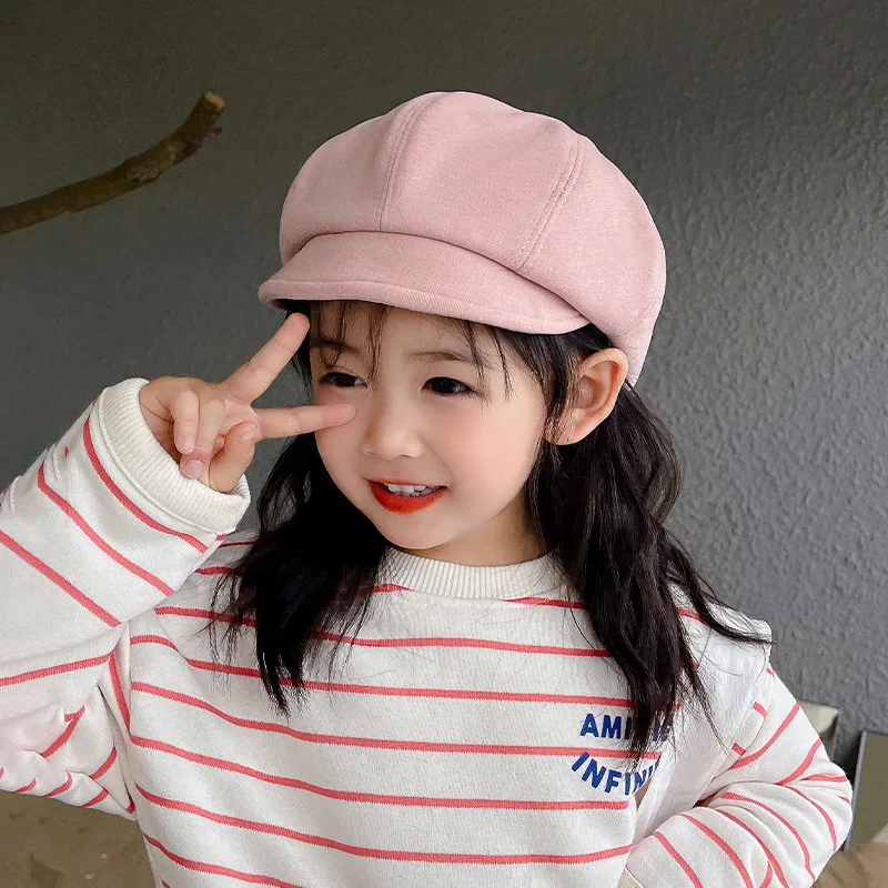 Children's Octagonal Cap Spring and Autumn Korean Style Girl All-Match Cute Beret Baby Boy Fashion Painter Beret enlarge