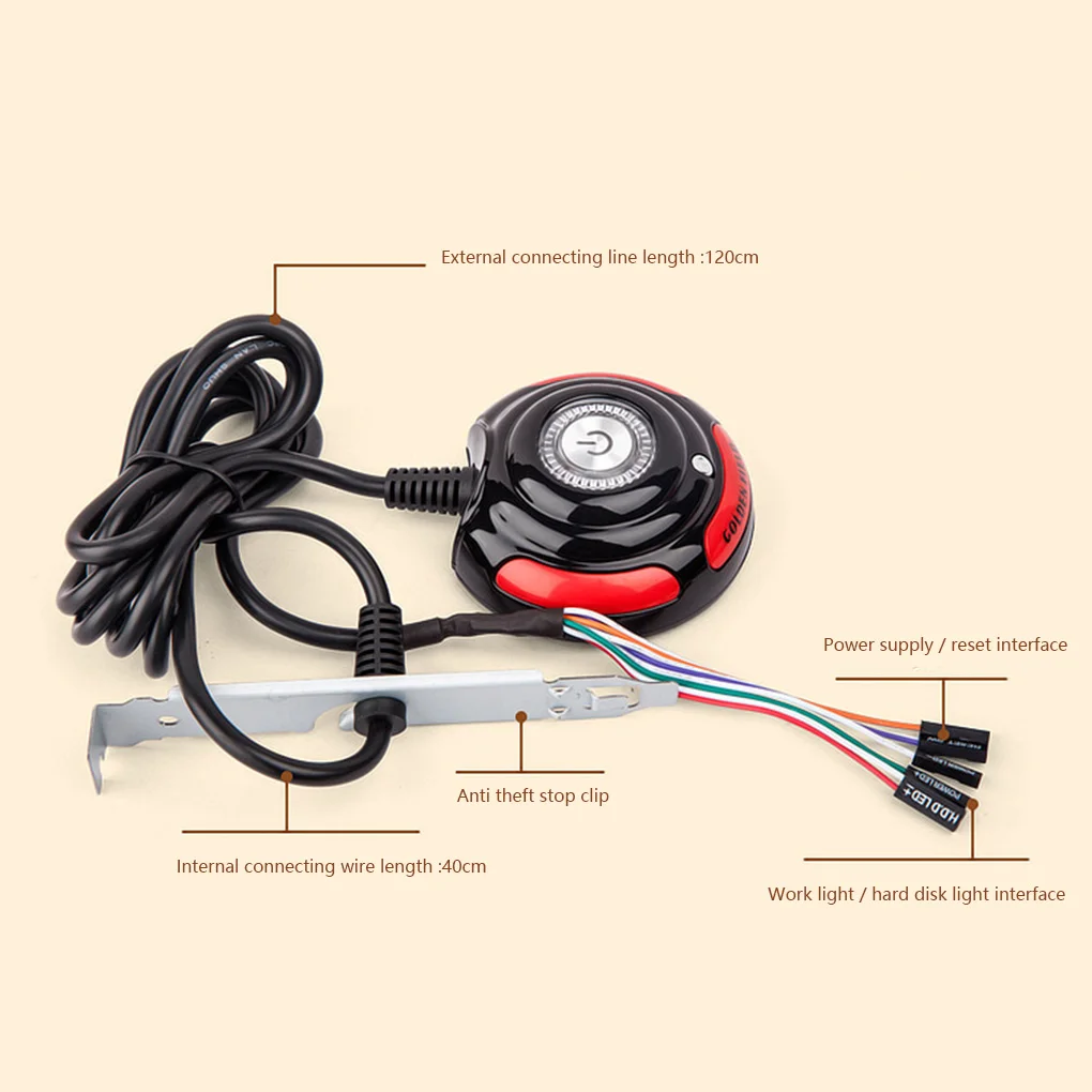 

Computer Button Switch Power Supply Push Buttons Extension Accessories