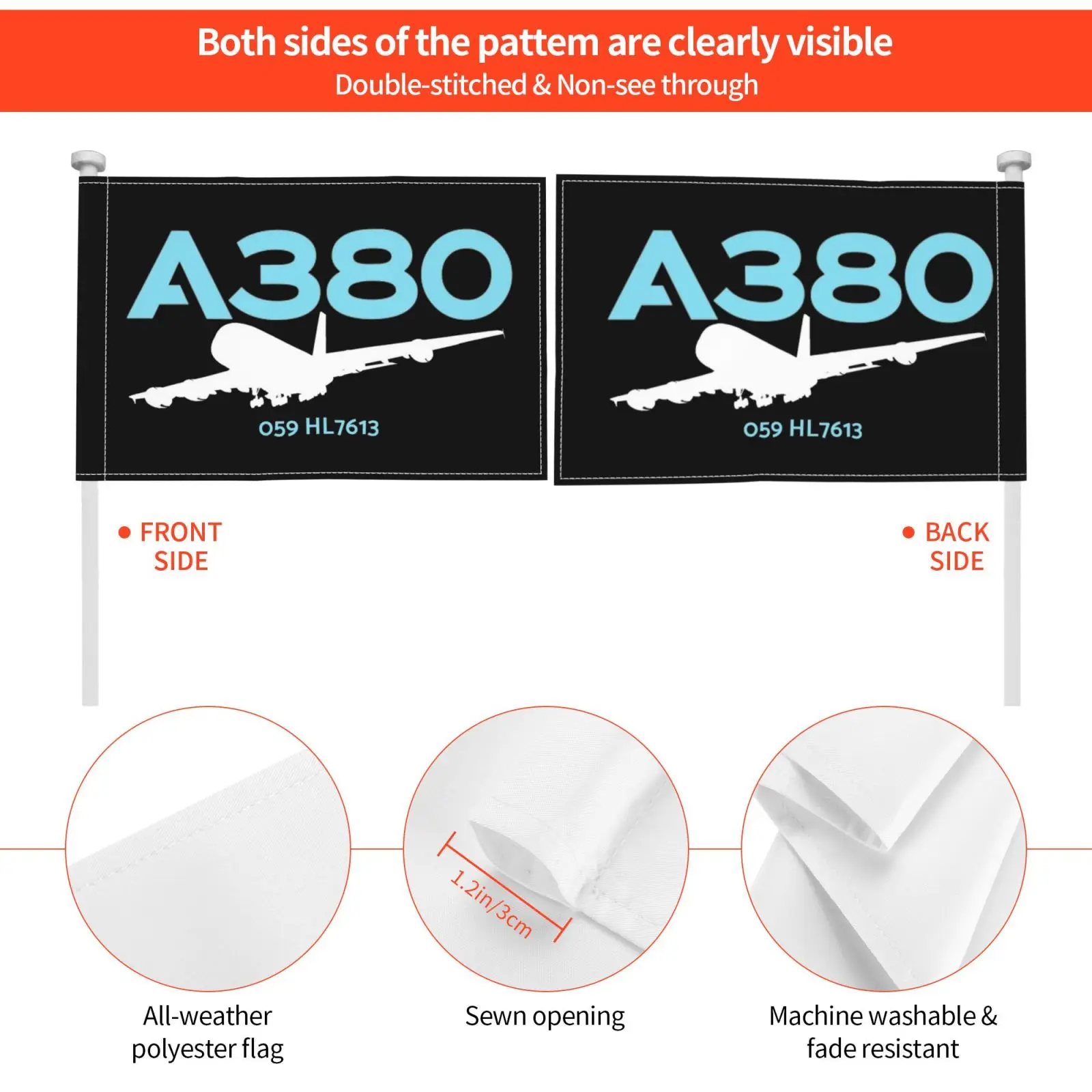 Внешний декоративный Автомобильный флаг из сеула арбус A380 059 Hl7613 (белый) аэробус Ke