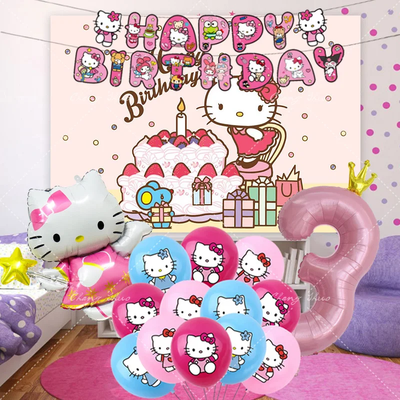 Мультяшный фон HelloKittySanrio тканевый воздушный шар милый фотографический реквизит