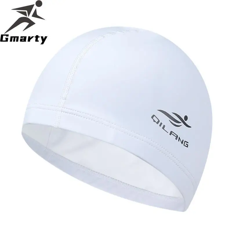 

Elastic Waterproof Elastic PU Protect Ears Long Hair Sports Solid Swimming Caps