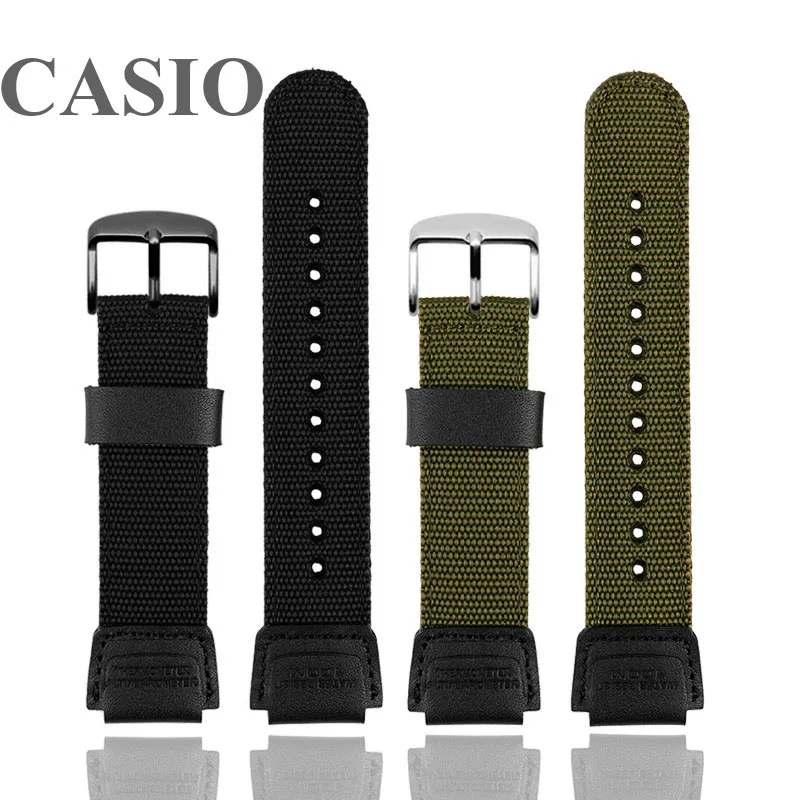 Фото Высококачественный нейлоновый кожаный ремешок wtach подходит для Casio AQ-S810W AE1200 F91W/F84/W735 18 мм Мужские аксессуары для часов №1