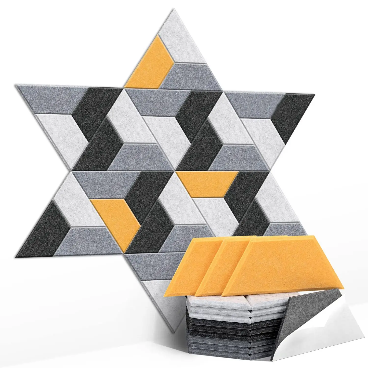 

18 Pack Acoustic Panels Sound Absorbing,Hexagon Self Adhesive Soundproof Wall Panels for Home Office Studio, Multicolor