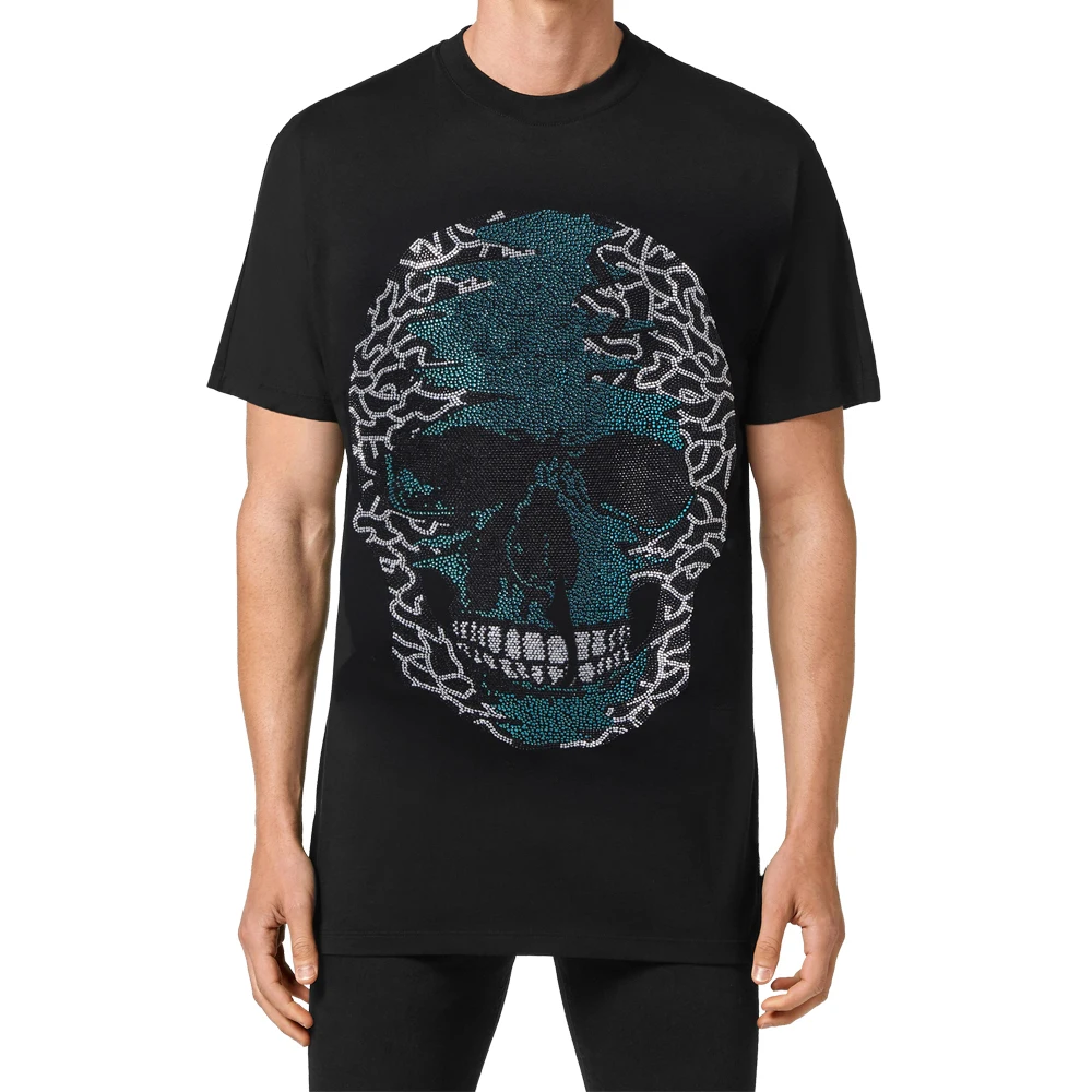 

MENS JERSEY T-SHIRT PRINT SKULL PLEIN BEAR 100% Cotton T-shirts Men's Tops Comfortable Tees Hip Hop Streetwear Tshirt | 81008