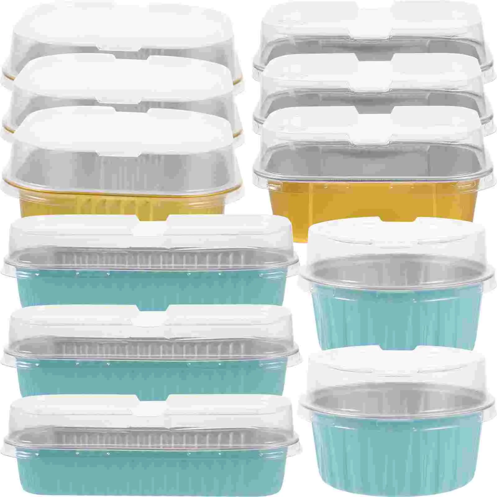 

40 Sets Aluminum Foil Baking Pans with Lid Disposable Aluminum Foil Pans Cake Baking Pans