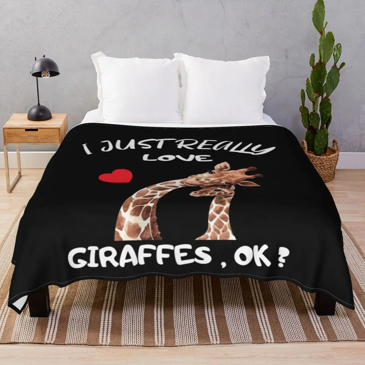 

I Just Really Love Giraffes Blankets Fleece Print Soft Throw Blanket for Bedding Home Couch Camp Cinema