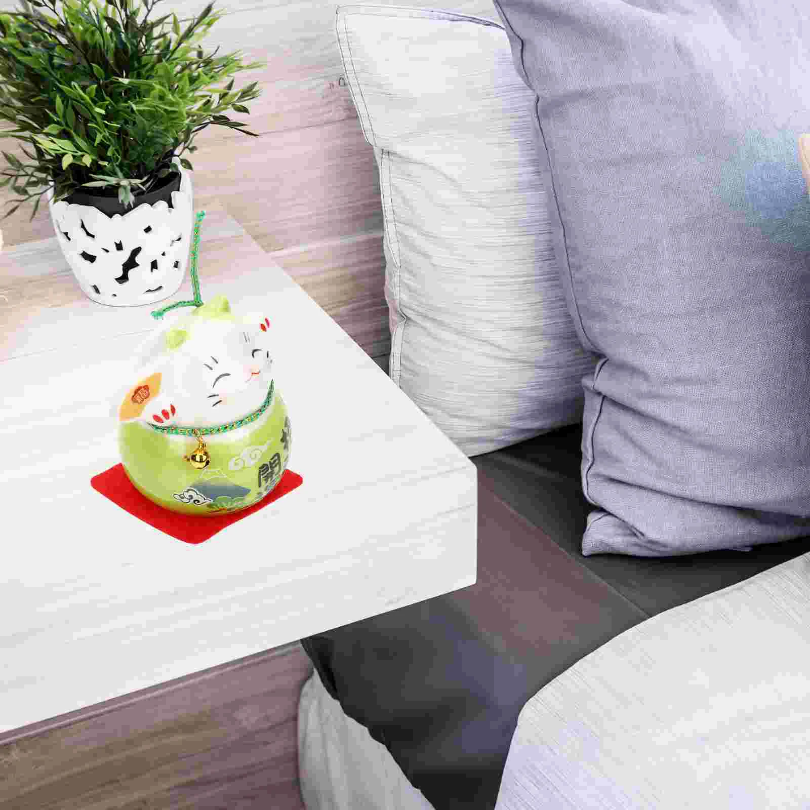 Фигурка кошки на удачу статуя керамическая китайская фигурка Манеки Неко декор