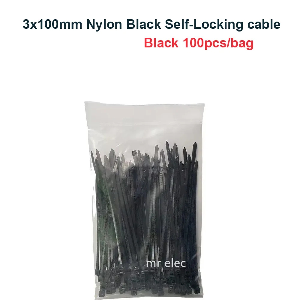 

Кабельные стяжки 100 шт. 3*100 мм красочные заводские стандартные самоблокирующиеся пластиковые нейлоновые стяжки на молнии