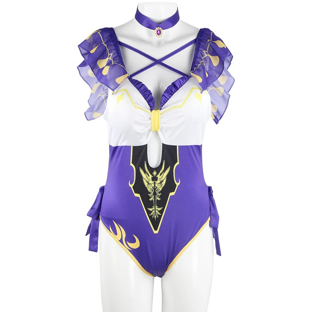 

Genshin Impact Lisa Cosplay Costume Swimsuit Outfits Dress Halloween Carnival Suit Swimwear