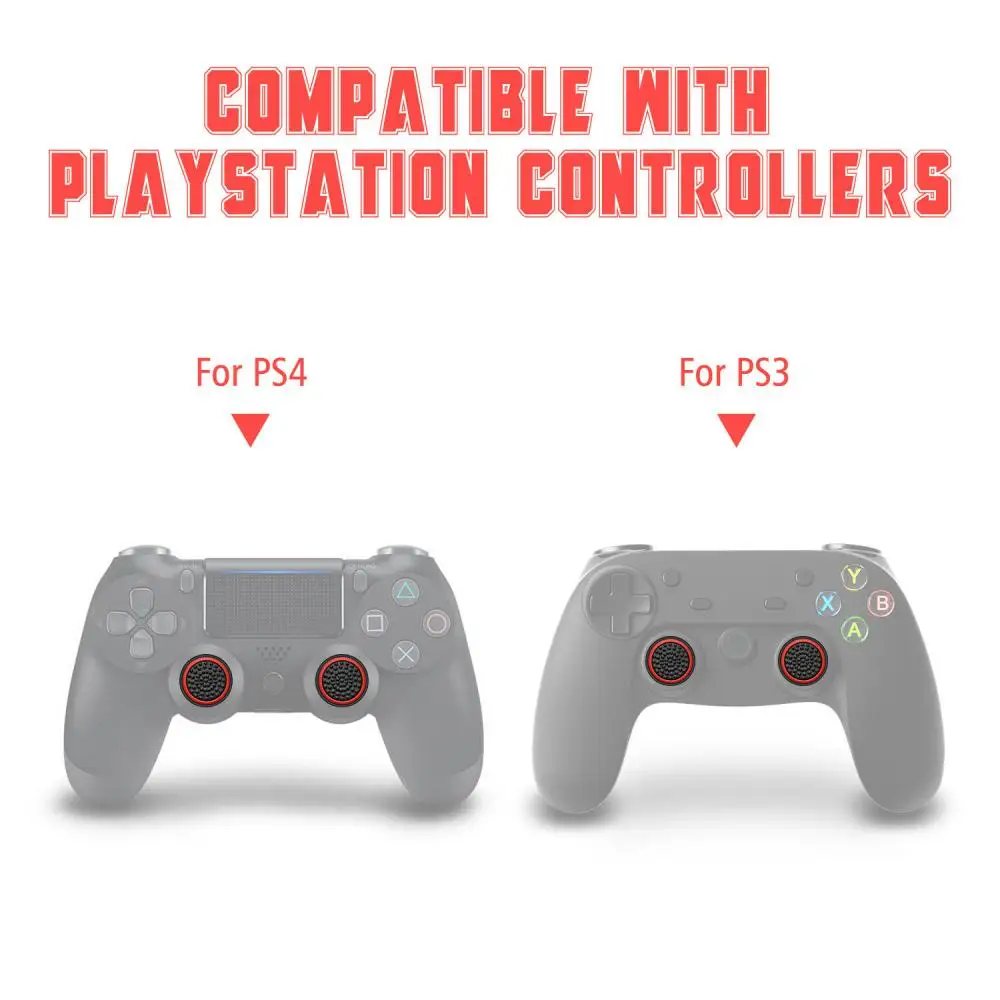 Накладки на джойстики из неглубокорезанного силикона для контроллеров PS3 PS4 PS5 Xbox 360 One - 4/10 шт.