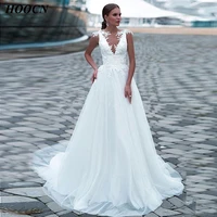 herburnl v neck sexy romantic up to date wedding dress 2022 fashion sleeveless applique backless mopping mermaid skirt