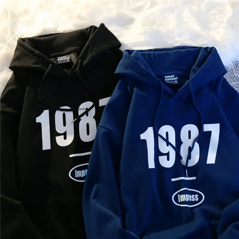 

Hooded sweater couples wear autumn and winter loose retro wild casual jacket tops for men and women hoodies women clothes