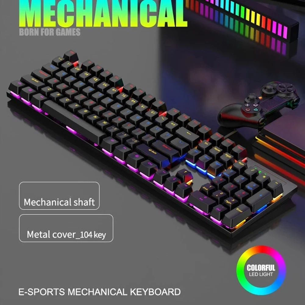 

Механическая клавиатура с RGB-подсветкой и 104 клавишами, практичные Компьютерные аксессуары для ноутбуков и компьютеров