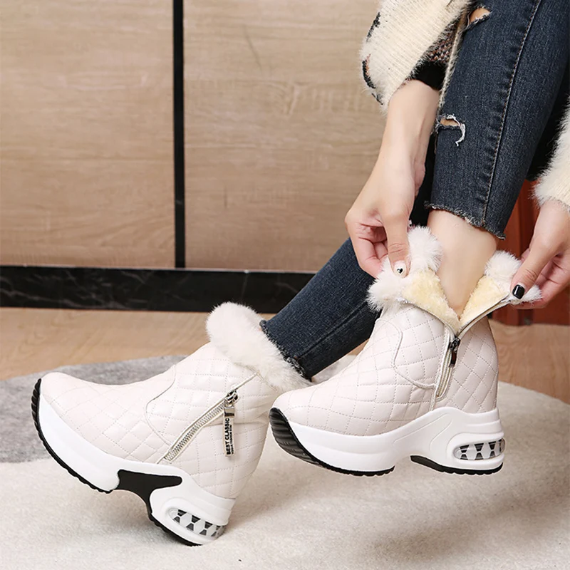 

Winter Women Warm Sneakers Platform Snow Boots Ankle Female Causal Shoes for Zipper Ladies