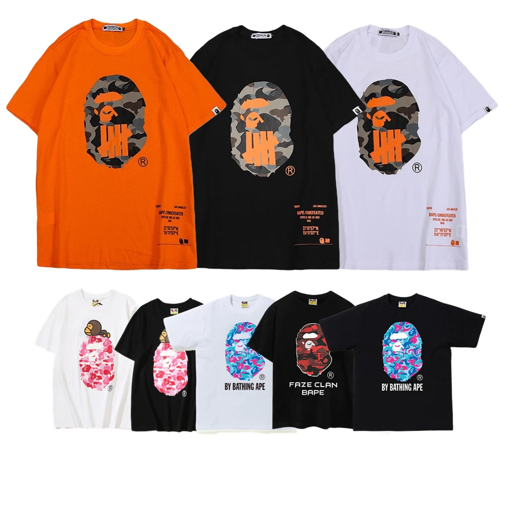 

Повседневная футболка с принтом молнии из 2023 хлопка для мужчин и женщин, парная свободная футболка с круглым вырезом и короткими рукавами