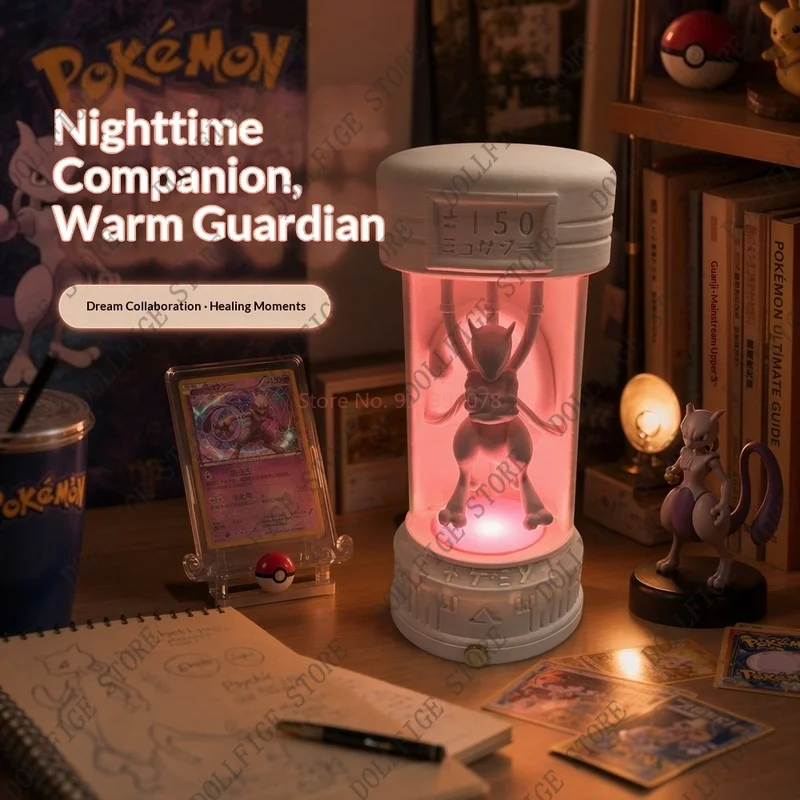 Фото Капсула для сна Pokemon Mewtwo с ночником, аниме-фигурка, многоцветная, на USB-питании, декор для рабочего стола, для коллекционеров аниме №5