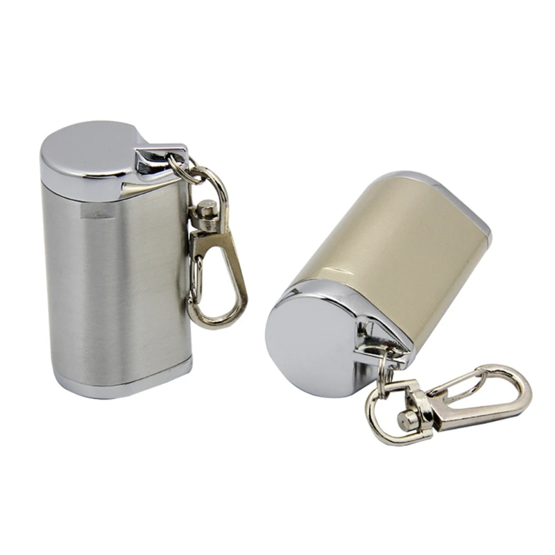 

Portable Ashtray with Lid for Outdoor Smokeless Windproof Cigarettes Ashtray with Keychain Pocket Travel Ashtray Gift Dropship