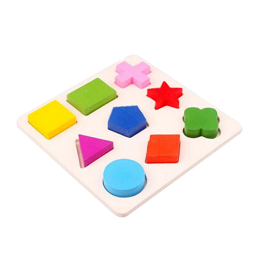 

Wooden Geometric Shapes Blocks Sorting Math Puzzle Preschool Learning Educational Game Baby Toddler Toys