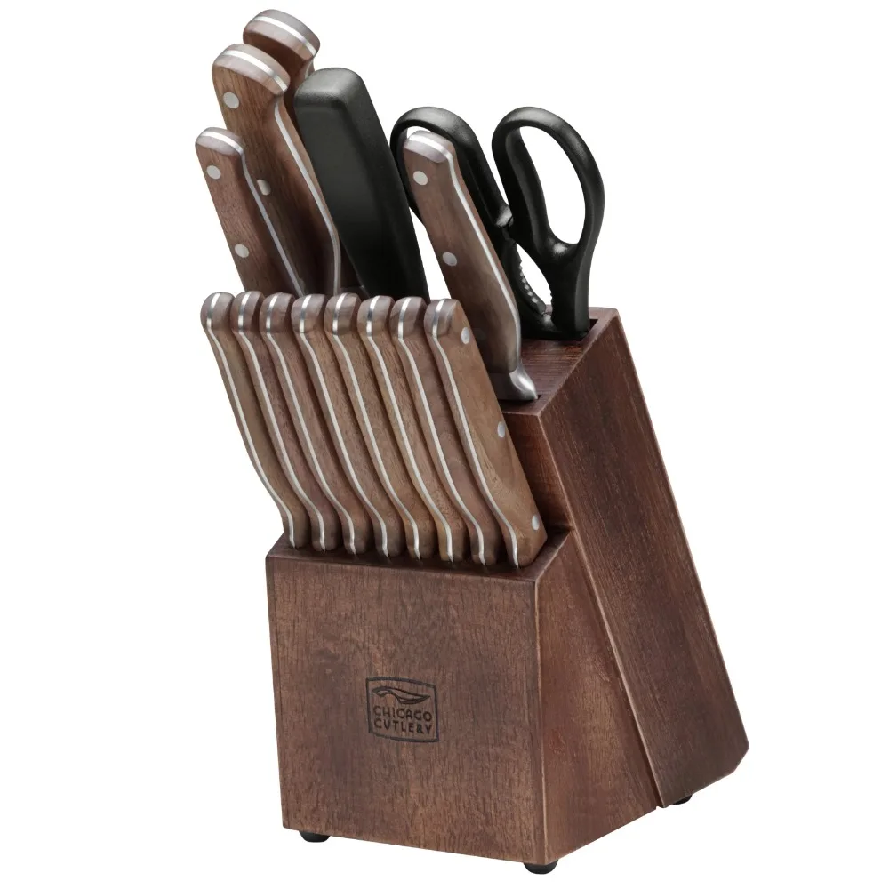 

Chicago Cutlery Precision Cut 15-Piece Kitchen Knife Set with Wood Block
