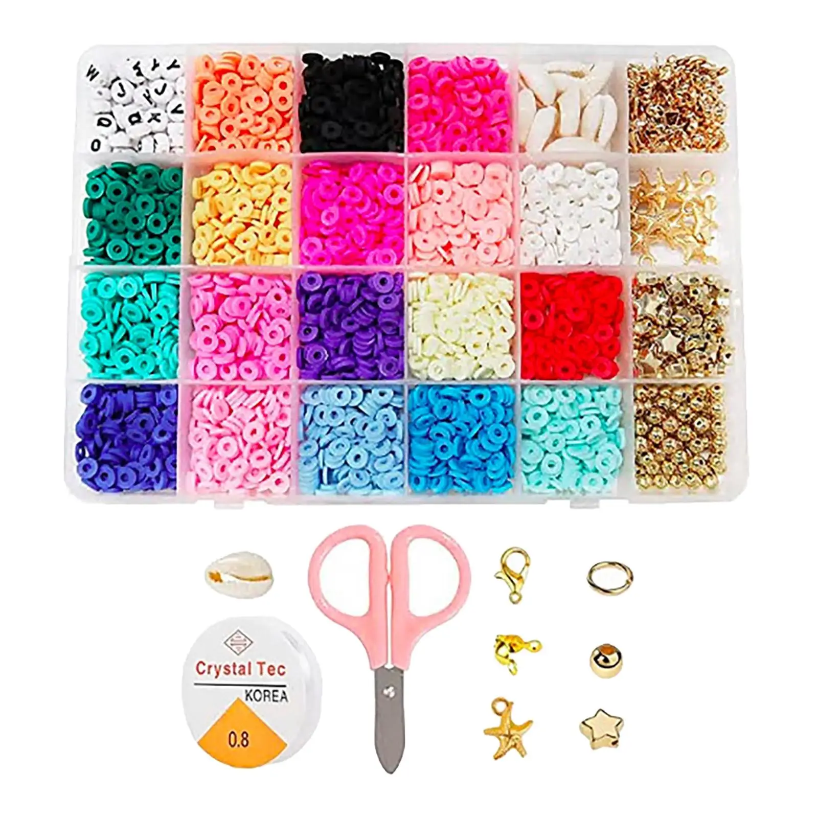 

3000x бусины из полимерной глины, подвески, амулеты, застежка-лобстер для рукоделия, ножные браслеты