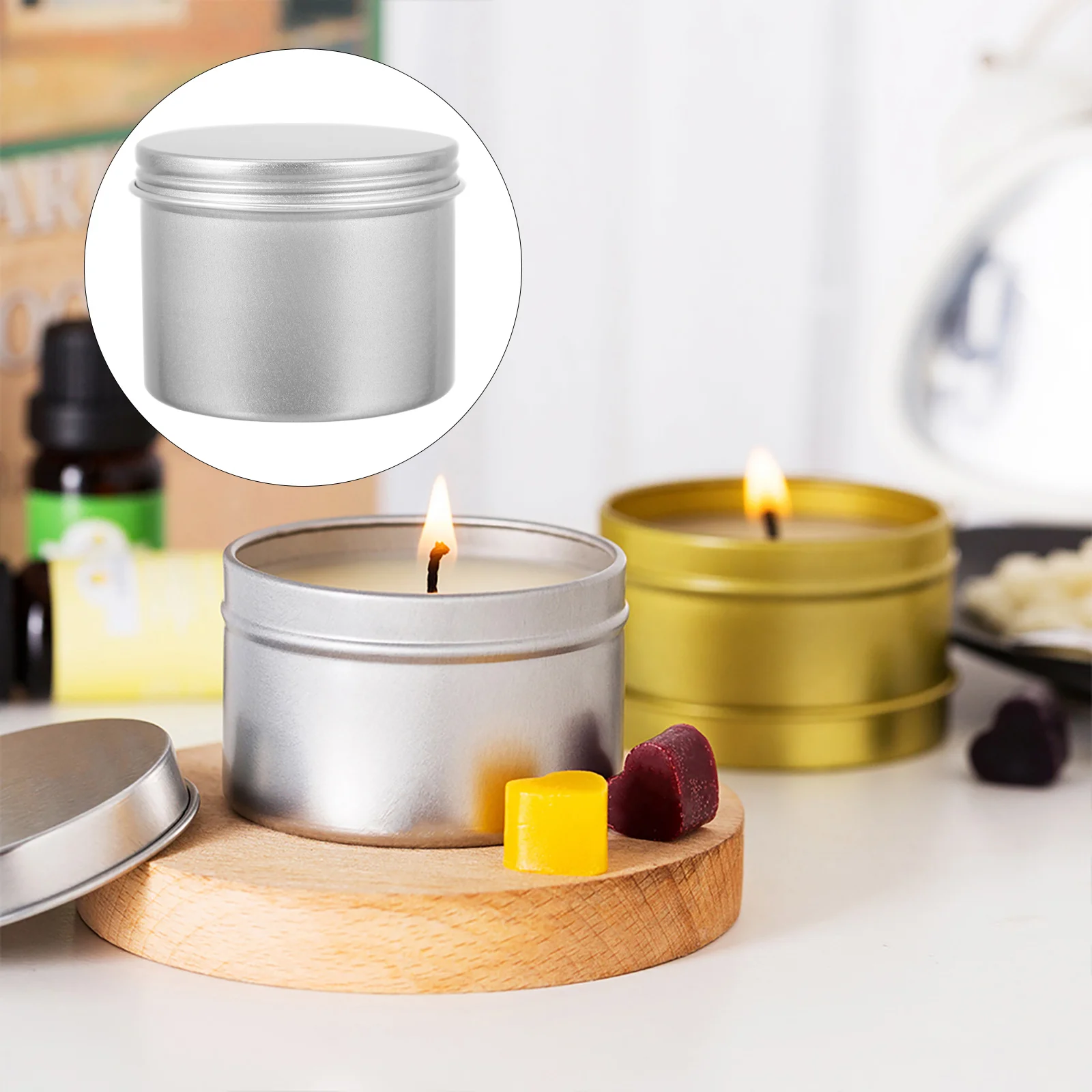 

Container Tins Tin Jar Metal Wax Storage Cookie Aluminum Beads Tea Box Soy Melt Sugar Round Can Empty Holder Makingjars Tinplate