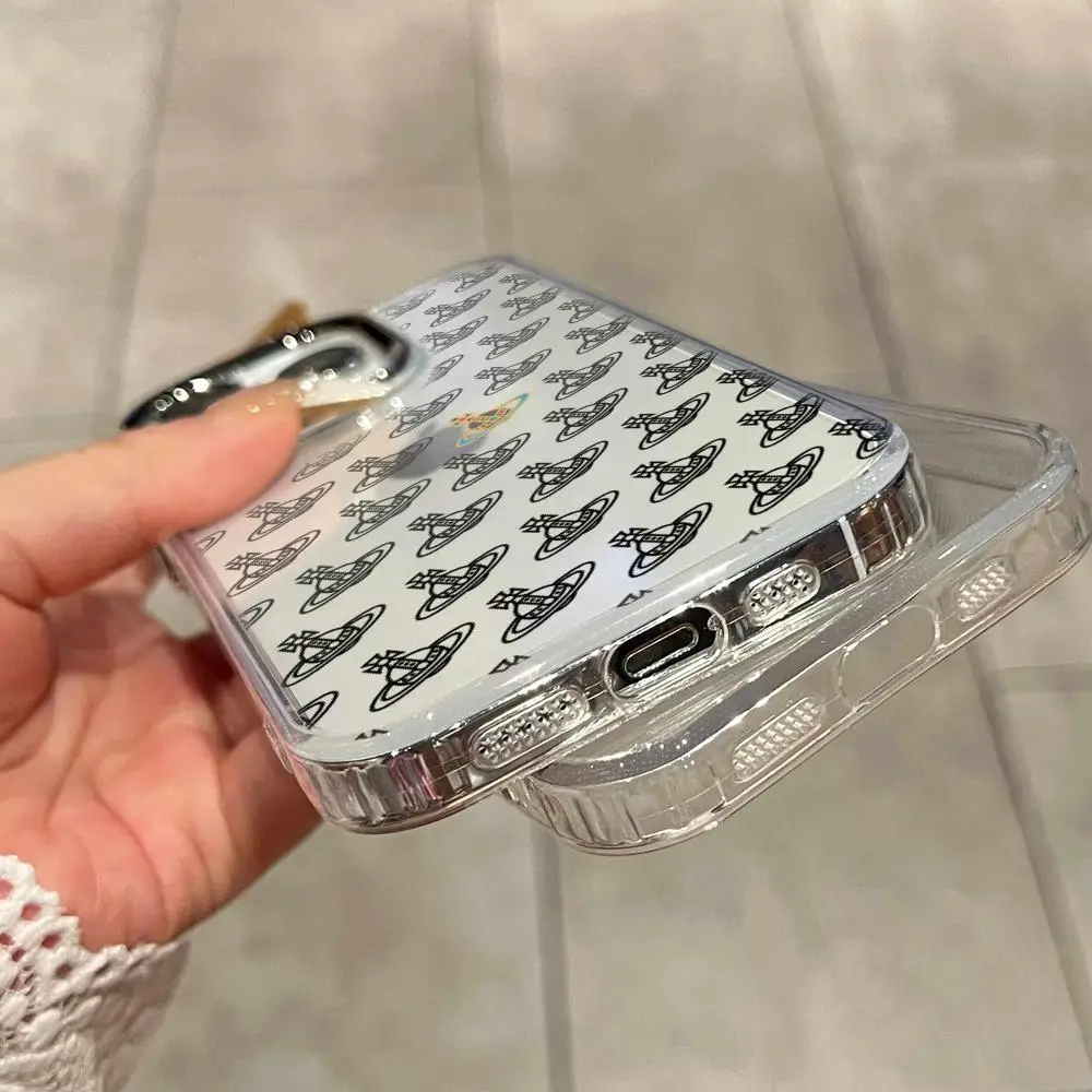 Фото Чехол для телефона V-Vivienne-w-Westwood для iPhone 17 Air 16 15 14 Plus 13 12 11 Pro Max 16e, противоударный, прозрачный, с HD-защитой задней панели №4